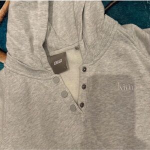 Kith Light Heather Gray Cropped Hoodie
